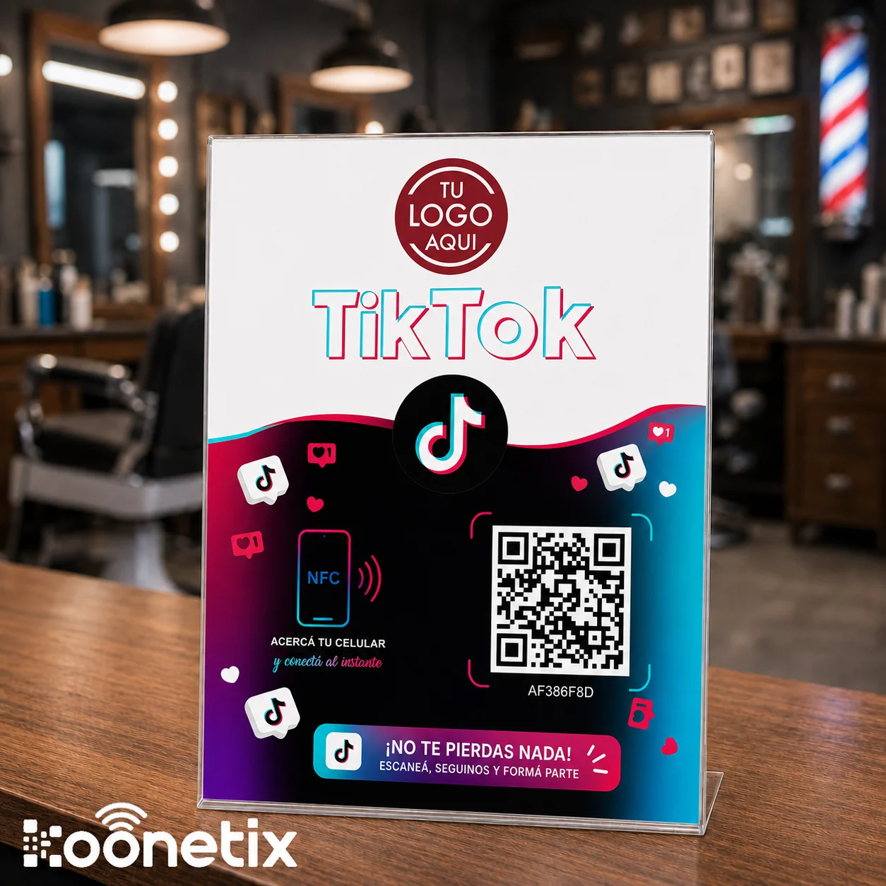 cartel qr + nfc tiktok personalizado - consigue más seguidores 1 cartel qr + nfc tiktok personalizado - consigue más seguidores